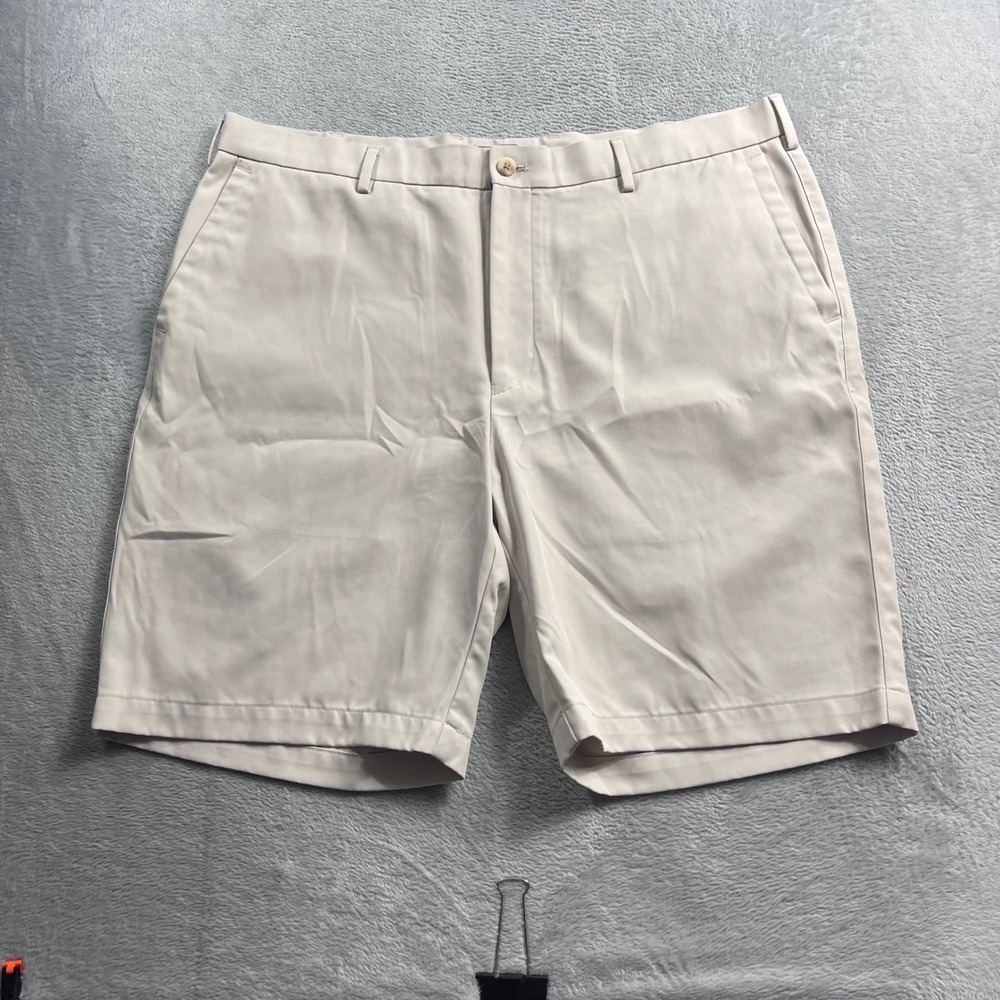 Peter Millar Crown Sport Salem Mens Beige Performance Golf Shorts 38 MC0EB82